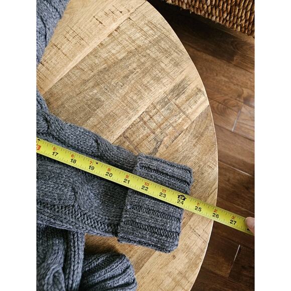 Abercrombie & Fitch Thick Cable-Knit Wool Blend Sweater Women's L Y2K Gray - Picture 10 of 11